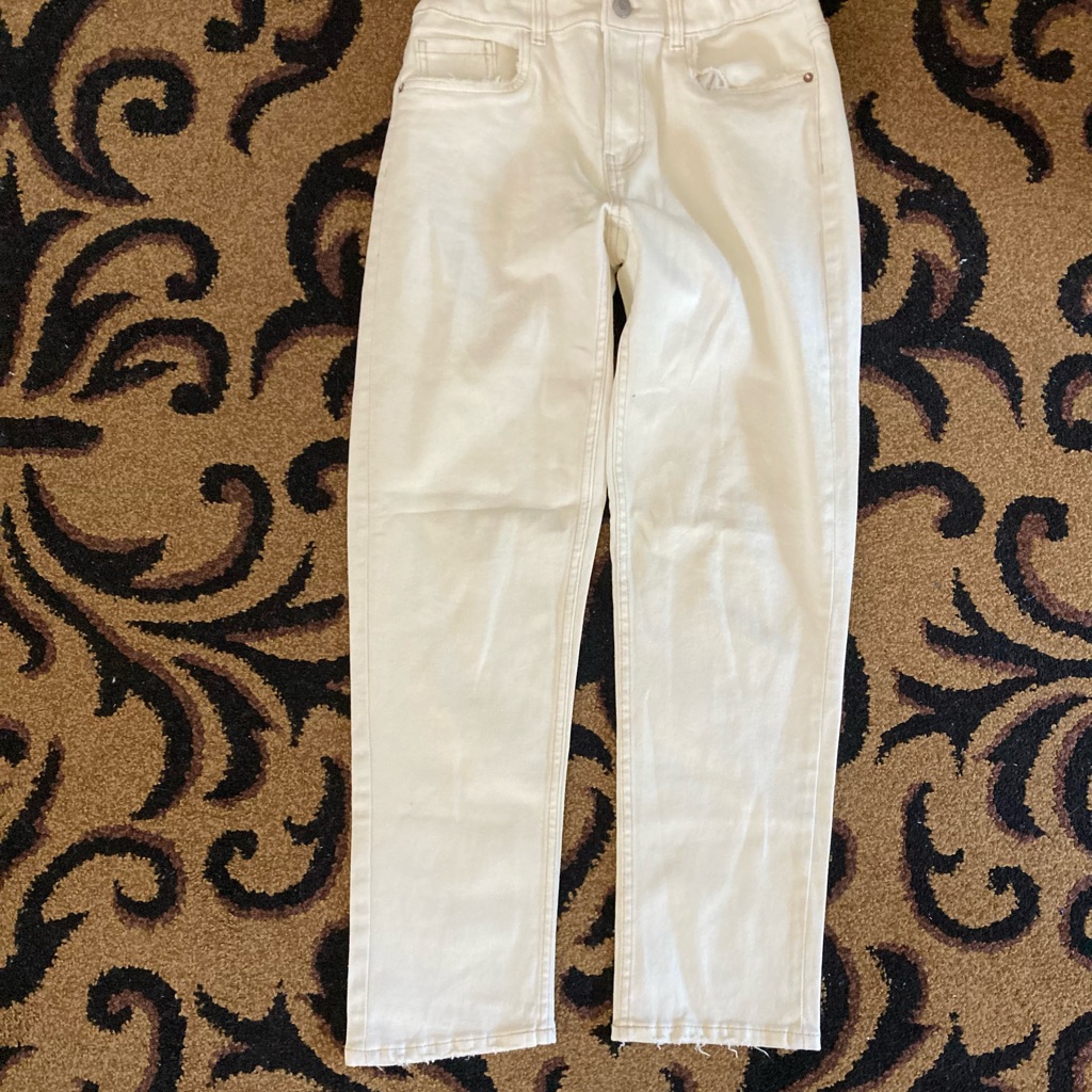 Zara Off-White Denim Pants